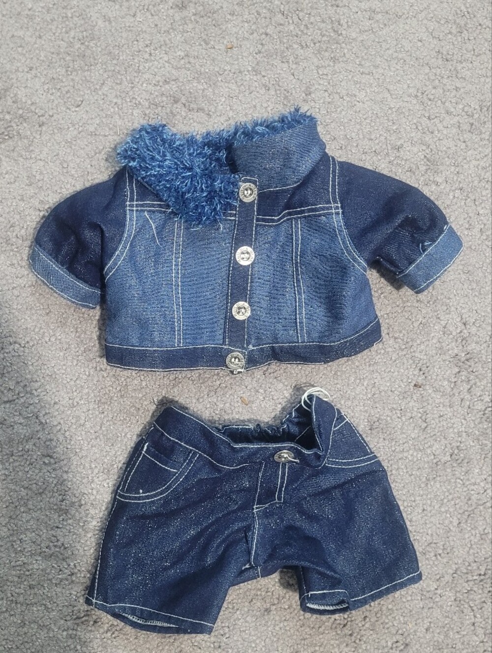 Build-A-Bear Blue Denim Jacket and Shorts Set